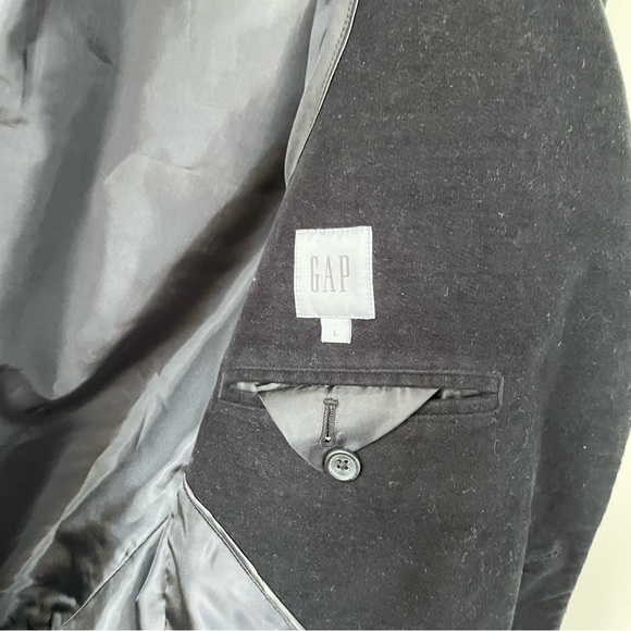 GAP Oversized Velvet Black Blazer Jacket Two Button L Large - Picture 7 of 9